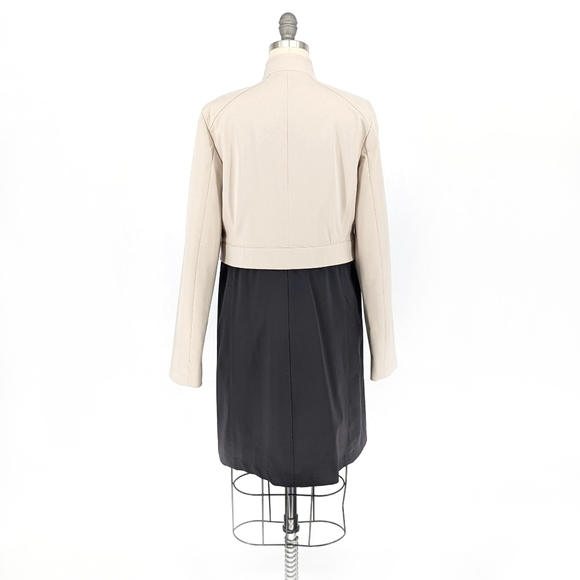 Ann Taylor Colorblock Trench Coat Tan Black XS preppy fall spring classic rain - Picture 2 of 11
